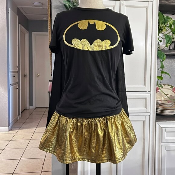 Juniors Small Batman Blouse with Detachable Cape Halloween Costume - Picture 1 of 8